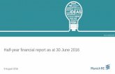 Half-year financial report as at 30 June 2016 · 6/30/2016  · H1 2016 vs. H1 2015 Half- year financial report as at 30 June 2016 12 Life and health Germany (–€207m) Property-casualty