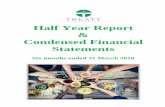 Half Year Report Condensed Financial Statements · I am pleased to report half year results for the Group that have delivered adjusted* profit before tax of £3.4m (2015 H1: £2.9m),