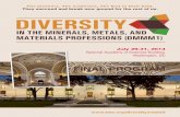 FINAL PROGRAM - TMS Diversity in the Minerals, Metals, and Materials Professions IN THE MINERALS, METALS, AND MATERIALS PROFESSIONS DMMM1) The pioneers. The achievers. The first in