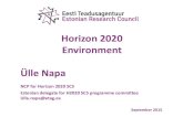Horizon 2020 Environmentbelisa.org.by/pdf/2015/H2020_Environment_Minsk 2015_Ulle.pdf · Societal challenge 5 = SC5 . resource efficiency ecosystems conservation sustainable developement