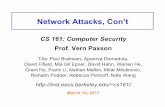 Network Attacks, Con’t · 2017-03-15 · • #1 workhorse: TCP (Transmission Control Protocol) • Service provided by TCP: – Connection oriented (explicit set-up / tear-down)