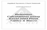 Retention Calculations Using Excel Pivot Tables …...Retention Calculations Using Excel Pivot Tables and Macro January, 2010 Page 5 Definitions Retention Let’s start with a basic