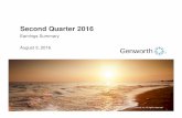 Second Quarter 2016s2.q4cdn.com/240635966/files/doc_presentations/2016/GNW...Earnings Summary August 3, 2016 Second Quarter 2016 Genworth 2Q16 Earnings Call Presentation - August 3,