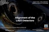 Alignment of the LIGO Detectors - Fermilab · Alignment of the LIGO Detectors Calum Torrie, LIGO Laboratory ... 10 October 2018 4 LIGO-G1801900-v5 General Relativity and Gravitational