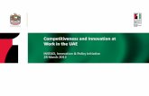 Competitiveness and Innovation at Work in the UAE · Competitiveness and Innovation at Work in the UAE . ... Competitiveness Council (ECC) was established as the organizational framework