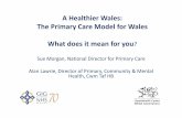 A Healthier Wales: The Primary Care Model for Wales What ......† Make Wales a great place to work in Health & Social Care † Invest in new technologies † Work as a single system,