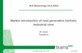 Market introduction of next generation biofuels Industrial ... · IEA Bioenergy 10.5.2011 Market introduction of next generation biofuels Industrial view Ari Juva TransEco 1 IEA Bioenergy