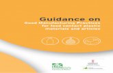 Guidance on Good Manufacturing Practices for food contact ... · Guidance on Good Manufacturing Practices for food contact plastic materials and articles 3. Scope The guidance document