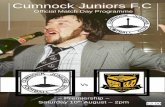 Cumnock Juniors F · 2019-09-14 · Cumnock Juniors F.C would like to thank Pollock and Jimmy McGhee for their continued sponsorship throughout the season! Please support our sponsors
