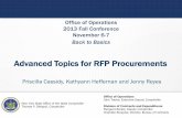 Advanced Topics for RFP Procurements...REQUEST FOR INFORMATION (RFI) Recommend notification of the RFI be published in the Contract Reporter and/or trade journals. The RFI is mailed