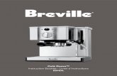 Instruction Booklet Livret d’instructions...Instruction Booklet Livret d’instructions ESP8XL 2 CONGRATULATIONS On the purchase of your new Breville Café Roma Espresso Machine