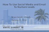 How To Use Social Media and Email To Nurture Leads · 2016-06-20 · Nurturing Library •Gather, Filter Relevant Content Based on message map –3rd party, articles -relevant topics,