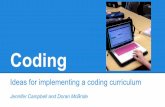 Coding - Virginia Association of Independent Schools · Coding Ideas for implementing a coding curriculum Jennifer Campbell and Doran McBride