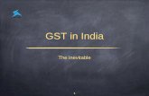 GST in India - Swamy Associatesswamyassociates.com/downloads/2017/gst/GST in India.pdf · GST in India Supply, Place & Time of Supply 2. LEVY-Supply of goods or service-Supply is