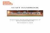 Staff Handbook - Mystic Seaport · STAFF HANDBOOK Prepared for the Benefit of Employees of Mystic Seaport Museum Revised June 6, 2018 . INTRODUCTION This handbook was developed as