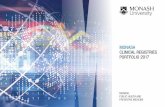 MONASH CLINICAL REGISTRIES PORTFOLIO 2017...This Portfolio provides an annual update regarding the activities and achievements of our Monash Clinical Registries Program. In late 2016
