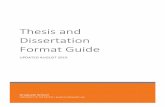 Thesis and Dissertation Format Guide - University of the ... · Thesis and Dissertation Format Guide ... deadlines are published in the University’s Academic Calendar and they are