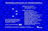 Tunisian Journal of Mathematics · 2017-09-13 · Tunisian Journal of Mathematics an international publication organized by the Tunisian Mathematical Society Editors-in-Chief Ahmed