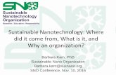 Sustainable Nanotechnology: Where did it come from, What ...susnano.org/SNO2016/pdf/Karn SNO 2016.pdf · 6. Batteries, supercapacitors, flywheels -- improve by 10-100x for automotive