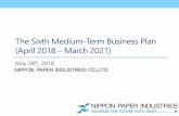 The Sixth Medium-Term Business Plan (April 2018 March 2021) · The Sixth Medium-Term Business Plan (April 2018 –March 2021) May 28th, 2018. ... Overseas ・Target China, Thailand,