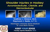 Shoulder Injuries in Hockey - STOP Sports Injuries · Shoulder Injuries in Hockey: Acromioclavicular, Clavicle, and Sternoclavicular Matthew J. Matava, M.D. ... AC dislocation with