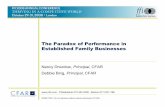 The Paradox of Performance in Established Family BusinessesThe Paradox of Performance in Established Family Businesses Nancy Drozdow, Principal, CFAR Debbie Bing, Principal, CFAR .