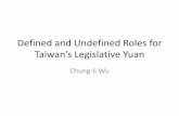 Defined and Undefined Roles for Taiwan’s Legislative Yuan · Defined and Undefined Roles for Taiwan’s Legislative Yuan. Chung-li Wu. The Relationship between the Legislative and