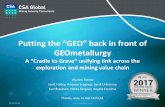Putting the “GEO” back in front of - CSA Global...– led to 3 new discoveries & Resource increases from ~100Mt to ~260Mt, 90 Mt maiden Reserve – Ultimately led to maiden porphyry