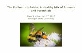The Pollinator’s Palate: A Healthy Mix of Annuals and Perennials · 2017-07-05 · The Pollinator’s Palate: A Healthy Mix of Annuals and Perennials Dave Smitley, July 17, 2017