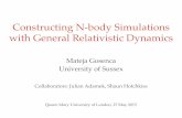 Constructing N-body Simulations with General Relativistic ... · Compared to Newtonian solution Compared to relativistic numerical sol In post-Newtonian counting our numerical scheme