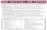 CALL FOR PAPERS - GMRC FOR PAPERS (4).pdfDecember 13, 2018: Call for Papers opens March 15, 2019: Call for Papers Abstract Submission Deadline ROUND 2: ABSTRACT SELECTION April 3,