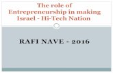 RAFI NAVE - 2016 role of Entrepreneurship in making Israel Hi... · RAFI NAVE - 2016 The role of Entrepreneurship in making Israel - Hi-Tech Nation. The role of Innovation and Entrepreneurship