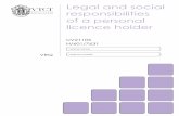 Legal and social responsibilities of a personal licence holder · legal duties when applying for a personal licence 3. Understand the legal duties of a personal licence holder 4.