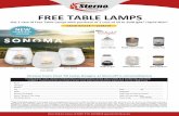 FREE TABLE LAMPS - Home - Cheney Brothers · this completed form by fax. Once Sterno Products receives all required materials, your lamps will ship approximately 7-10 business days