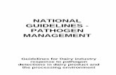 NATIONAL GUIDELINES - PATHOGEN MANAGEMENT Manual 2013.pdf · 2 Pathogen Testing Table 1 outlines pathogen and pathogenic toxin levels for dairy products and the processing environment.