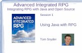 Integrating RPG with Java and Open Source · 2010-11-05 · RPG, OPM and ILE Free Formatted ... Source. Open Source Apache POI –The Java API for Microsoft Documents ... ILE RPG