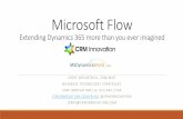 Microsoft Dynamics 365 a 20 minute deep dive - CRM Innovation · 2020-03-24 · Microsoft Flow Extending Dynamics 365 more than you ever imagined JERRY WEINSTOCK, CRM MVP BUSINESS