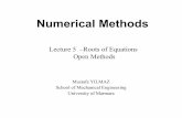 Numerical Methods - Akademik Personel · 2019-03-17 · Lecture 4: Roots of Equations - Open MATH259 Numerical Analysis 2 The following root finding methods will be introduced: A.