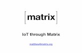 IoT through Matrix€¦ · application-service APIs • Provides Apache-Licensed reference implementations of the server (Python/Twisted) and clients (web, iOS, Android, Python, Perl...)