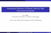 Automated Inference of Atomic Sets for Safe …Automated Inference of Atomic Sets for Safe Concurrent Execution Gul Agha University of Illinois at Urbana-Champaign Joint work with