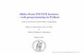 Slides from INF3331 lectures - web programming in Python · HTML templates are used by the views to enable ﬂexible output, and to separate the design of the we page from its contents.