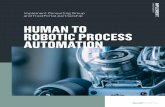 Human to robotic process automation · Robotics process automation Task processing in customer applications (examples) Create a self-service platform for RPA, which allows real-time