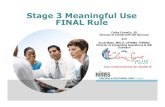 Stage 3 Meaningful Use FINAL Rule - HIMSS Chapter...(on all master slides) Cathy Costello, JD Director of CliniSyncPLUS Services And Scott Mash, MSLIT, CPHIMS, FHIMSS Director of Consulting