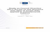 Study on Council Directive 2011/64/EU on the …...Study on Council Directive 2011/64/EU on the structure and rates of excise duty applied to manufactured tobacco Final Report Volume