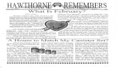 What Is February? - IPagehawthorne.ipage.com/historical1/images/Remembers... · Hawthorne's Own Crosssword Puzzle VEditor's note: Being a Crossword Puzzle enthusiast myself, it is