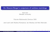 Jane Gao Monash University Discrete Mathematics …users.monash.edu/~gfarr/research/slides/Gao-rainbow.pdfOn Aharoni-Berger’s conjecture of rainbow matchings Jane Gao Monash University