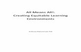 All Means All!: Creating Equitable Learning Environments · 2020-04-14 · 4/14/2015 1 All Means All!: Creating Equitable Learning Environments Anthony Muhammad, PhD Public School