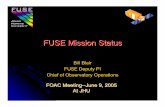 FUSE Mission Status - MAST · June 9, 2005 Chronology, con’t. Mid-Feb. to mid-Mar.: Develop and test 1-wheel control s/w. Mar. 22, 2005: Uplink revised (initial) 1-wheel ACS s/w.
