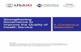 Governance to Improve the Quality of A Consensus Health Service ... · Strengthen and Improve Systems project and with participation from the Joint Learning Network and made possible