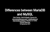 Differences between MariaDB and MySQL - Percona Encryption ¢â‚¬¢ MySQL 5.7 and MariaDB Server 10.1+ implement